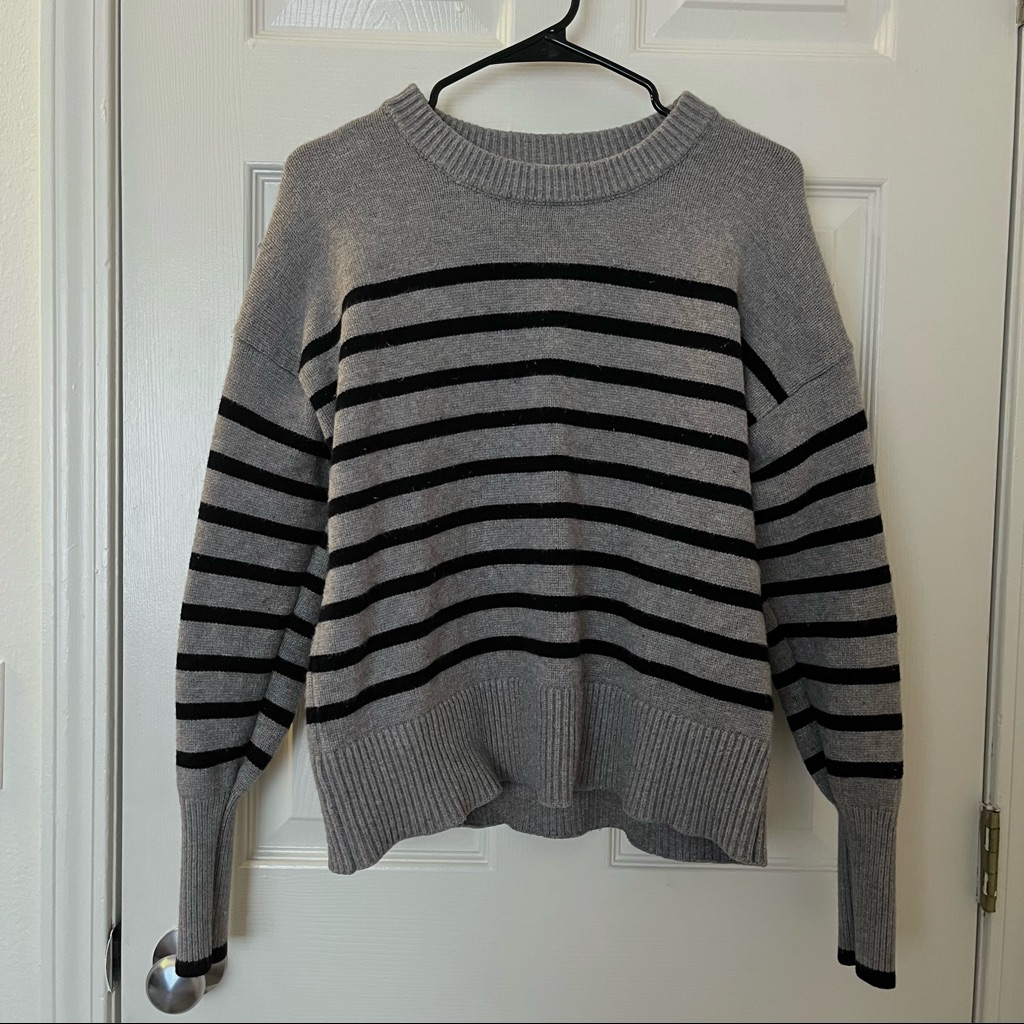 Philosophy Gray And Black Striped Sweater Size L
